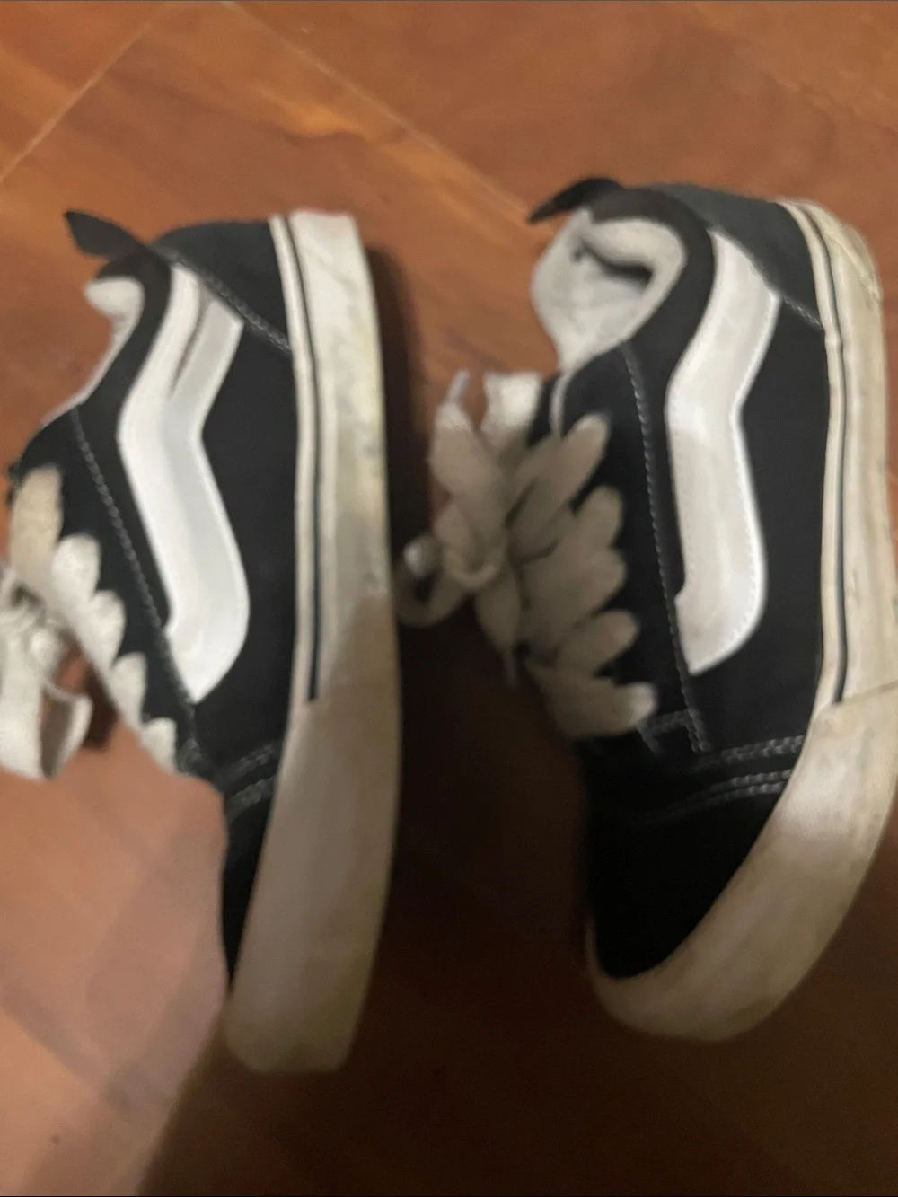 Vans Kids Black and White Low-Top Skate Sneakers